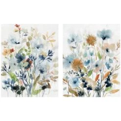 Canvas Art-Kirkland's Home Holland Spring Mix Canvas Art Prints, Set Of 2 Blue/Orange/Green