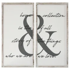 Wall Quotes & Signs-Kirkland's Home Home Is The Story Framed Wall Plaques, Set Of 2 Gray