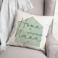 Pillows-Kirkland's Home Home Is Wherever Nana Is Sage Pillow White/Green/Black