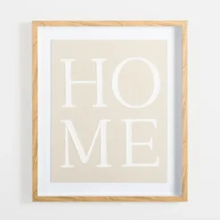 Wall Quotes & Signs-Kirkland's Home Home Linen Framed Wall Plaque White/Tan