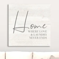 Wall Quotes & Signs-Kirkland's Home Home Love And Laundry Canvas Art Print Gray/White