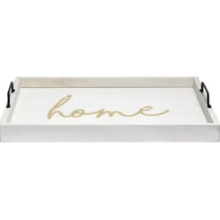 Decorative Trays-Kirkland's Home Home Wash Wood Tray White