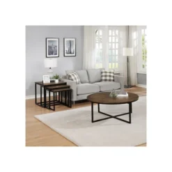 Coffee Tables-Kirkland's Home Honey Acacia Wood Round Coffee Table Tan