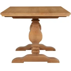 Dining Tables-Kirkland's Home Honey Brown Wood Double Pedestal Dining Table Tan