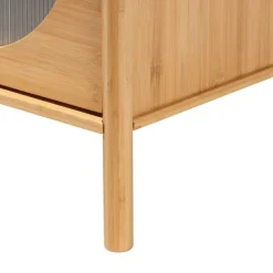 Nightstands-Kirkland's Home Honey Crescent Window 2-Drawer Nightstand Brown