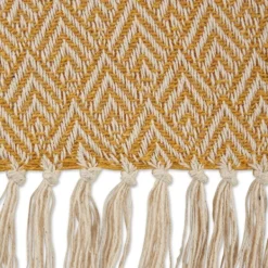 Blankets & Throws-Kirkland's Home Honey Diamond Fringe Throw Gold