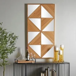 Wall Quotes & Signs-Kirkland's Home Honey Geometric Mirror Rec Gle Wall Plaque Tan