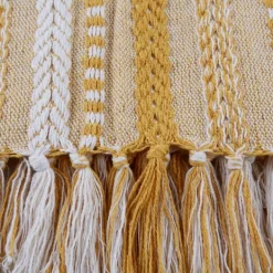 Blankets & Throws-Kirkland's Home Honey Gold Braided Fringe Throw Yellow