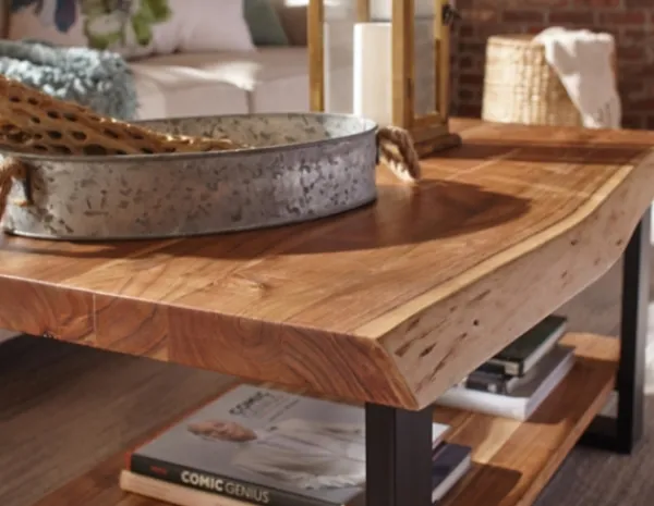 Coffee Tables-Kirkland's Home Honey Live Edge 3-Pc. Coffee And Accent Table Set Tan