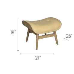 Benches & Ottomans-Kirkland's Home Honey Mushroom Leather Ottoman Tan
