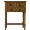 Console Tables-Kirkland's Home Honey Pine 3-Drawer Console Table Brown