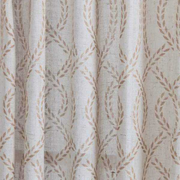 Curtains & Drapes-Kirkland's Home Honey Trellis Woven Single Curtain Panel, 84 In. White/Tan