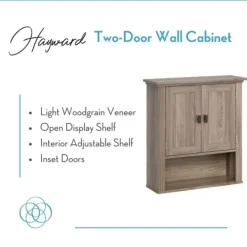Shelves-Kirkland's Home Honey Woodgrain Wall-Mounted Cabinet Tan