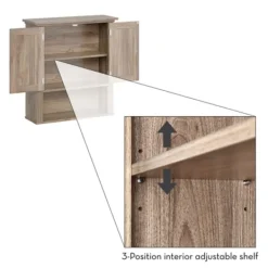 Shelves-Kirkland's Home Honey Woodgrain Wall-Mounted Cabinet Tan
