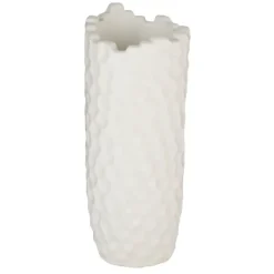 Vases-Kirkland's Home Honeycomb Asymmetrical Vase White