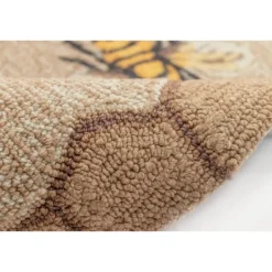 Outdoor Rugs-Kirkland's Home Honeycomb Bees Outdoor Area Rug, 5X7 Brown/Yellow