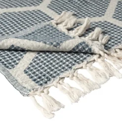 Blankets & Throws-Kirkland's Home Honeycomb Cotton Throw Blue