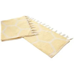 Blankets & Throws-Kirkland's Home Honeycomb Cotton Throw Yellow
