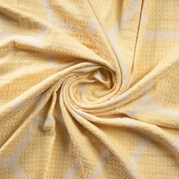 Blankets & Throws-Kirkland's Home Honeycomb Cotton Throw Yellow