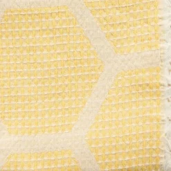Blankets & Throws-Kirkland's Home Honeycomb Cotton Throw Yellow