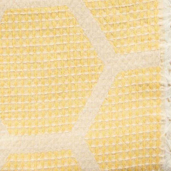 Blankets & Throws-Kirkland's Home Honeycomb Cotton Throw Yellow