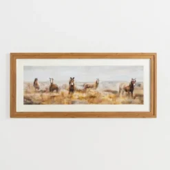 Framed Art-Kirkland's Home Horse Stampede Framed Art Print Brown/Gray