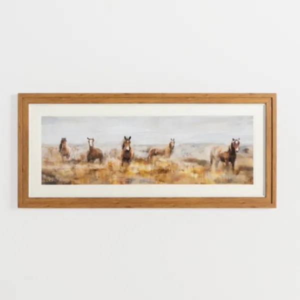 Framed Art-Kirkland's Home Horse Stampede Framed Art Print Brown/Gray