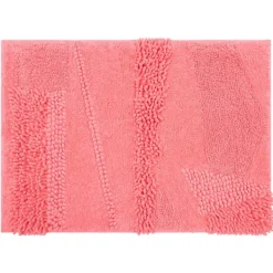 Bathroom Rugs-Kirkland's Home Hot Asymmetrical Cotton Bath Mat, 34 In. Pink