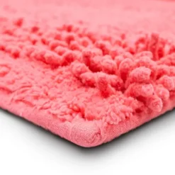Bathroom Rugs-Kirkland's Home Hot Asymmetrical Cotton Bath Mat, 34 In. Pink