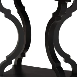 Accent & End Tables-Kirkland's Home Hourglass Wood Accent Table Black