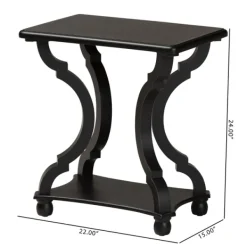 Accent & End Tables-Kirkland's Home Hourglass Wood Accent Table Black