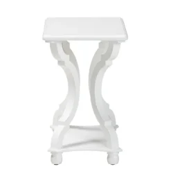 Accent & End Tables-Kirkland's Home Hourglass Wood Accent Table White