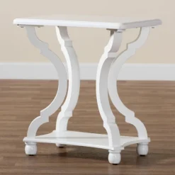 Accent & End Tables-Kirkland's Home Hourglass Wood Accent Table White