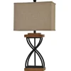 Table Lamps-Kirkland's Home Hourglass X Table Lamp Tan