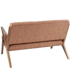 Sofas & Loveseats-Kirkland's Home Hues Rockwood Pecan Finish Loveseat Orange