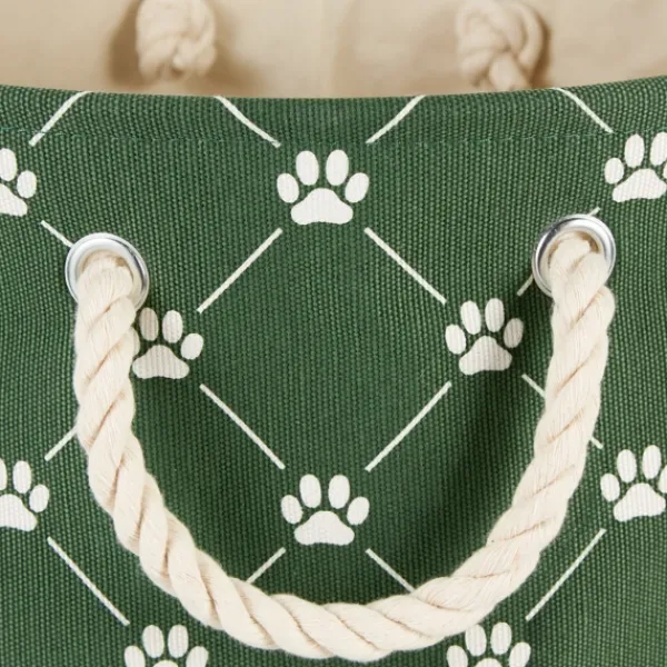 Baskets & Boxes-Kirkland's Home Hunter Trellis Paw Print Storage Basket, 14 In. Green