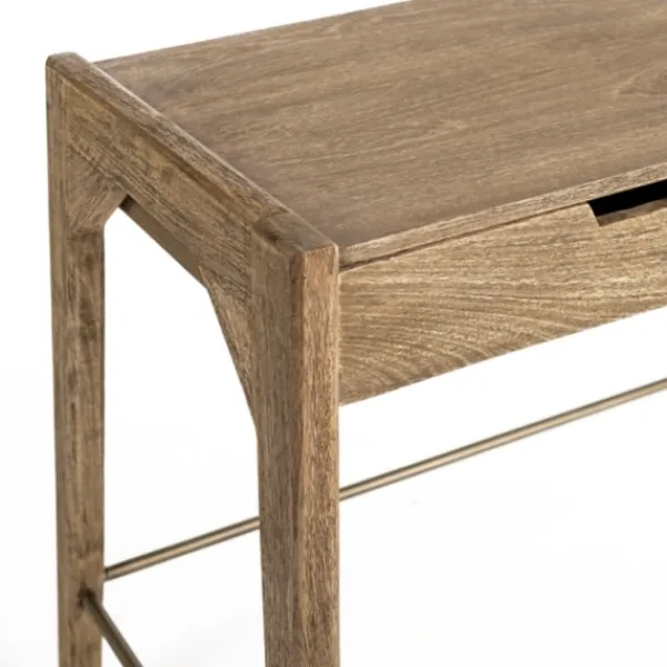 Office Furniture-Kirkland's Home Hunter Wood 2-Drawer Desk Brown