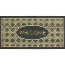 Doormats-Kirkland's Home Hunter Woodgrain Ornamental Entry Doormat Blue/Tan