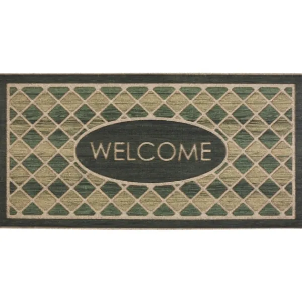 Doormats-Kirkland's Home Hunter Woodgrain Ornamental Entry Doormat Blue/Tan