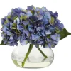 Arrangements & Greenery-Kirkland's Home Hydrangea Arrangement In Clear Vase Blue