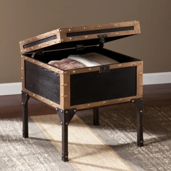 Accent & End Tables-Kirkland's Home Hypatia Travel Trunk Side Table
