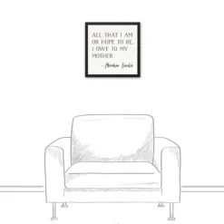 Wall Quotes & Signs-Kirkland's Home I Owe To My Mother Framed Canvas Art Print White/Gray
