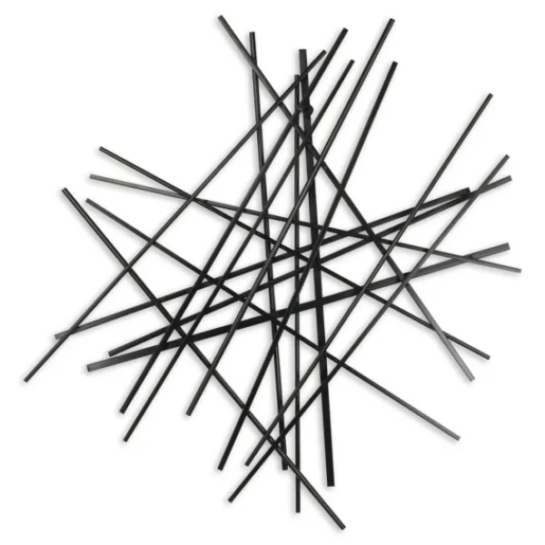 Wall Plaques-Kirkland's Home Icilio Abstract Linear Wall Plaque Black