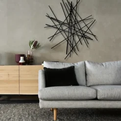 Wall Plaques-Kirkland's Home Icilio Abstract Linear Wall Plaque Black