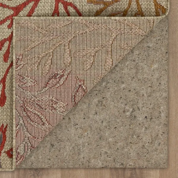 Outdoor Rugs-Kirkland's Home Ikat Coral Sunset Outdoor Area Rug, 5X7 Red/Gray/Yellow