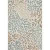Outdoor Rugs-Kirkland's Home Ikat Coral White Sand Outdoor Area Rug, 5X7 White/Tan/Blue