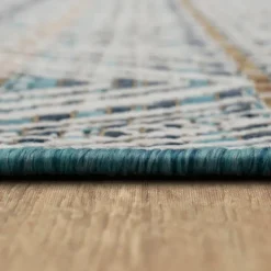 Outdoor Rugs-Kirkland's Home Ikat Diamond Indigo Outdoor Area Rug, 5X7 Blue/White/Tan