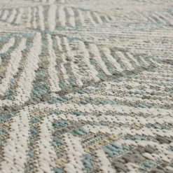 Outdoor Rugs-Kirkland's Home Ikat Diamond Light Outdoor Area Rug, 5X7 White/Gray/Blue