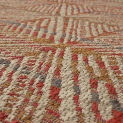 Outdoor Rugs-Kirkland's Home Ikat Diamond Sunset Outdoor Area Rug, 5X7 Red/Yellow/White