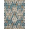 Outdoor Rugs-Kirkland's Home Ikat Scrolling Indigo Outdoor Area Rug, 5X7 White/Blue/Yellow
